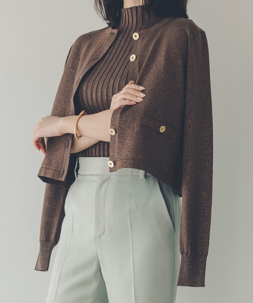 「anuans」 ノースリーブニット FREE ブラウン レディース_画像8