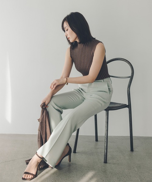 「anuans」 ノースリーブニット FREE ブラウン レディース_画像9