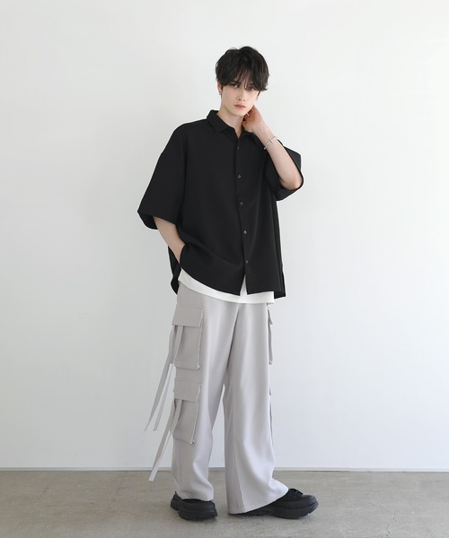 「LILL」 半袖シャツ M ブルー メンズ_画像8
