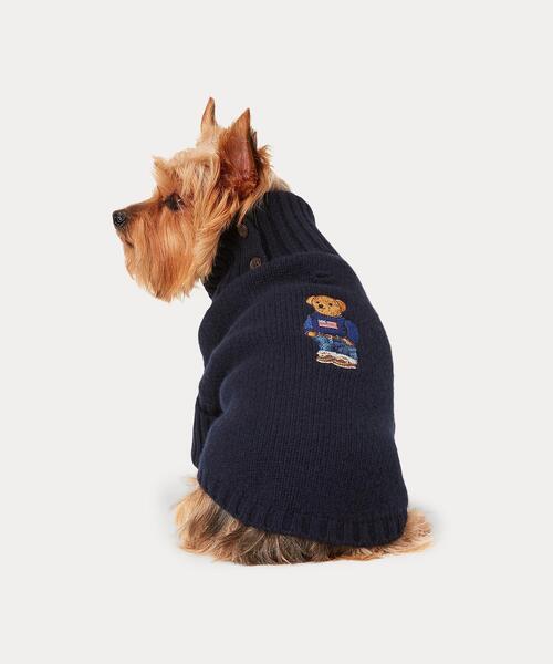 Polo Ralph Lauren ブラックスカルボーンニットセーター犬服 ポロラルフローレン ドッグウェア スカルボーン POLO ニット