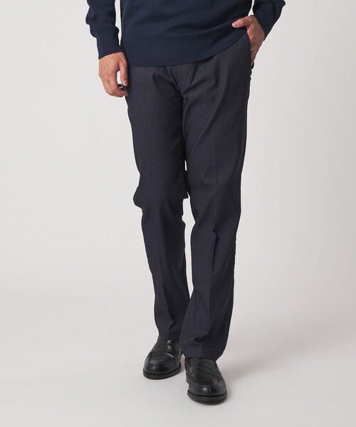 A DAY IN THE LIFE スラックス 裏起毛 ツイル ノープリーツ スラックス