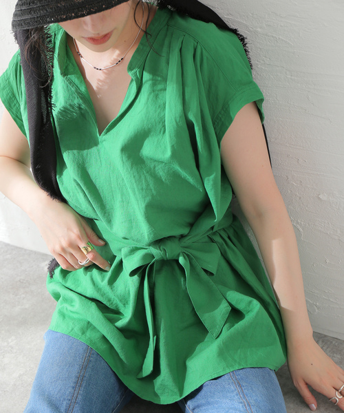 「JOURNAL STANDARD relume」 半袖ブラウス FREE ベージュ レディース_画像2