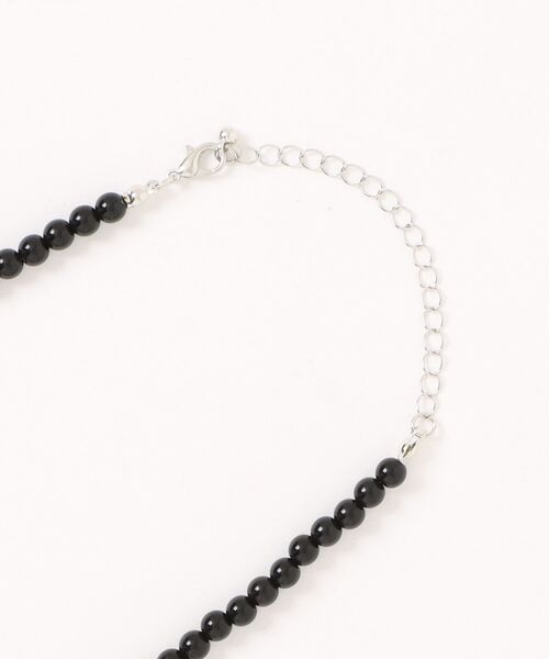 ALMO ネックレス ブラックストーンペンダントトップネックレス/メンズ