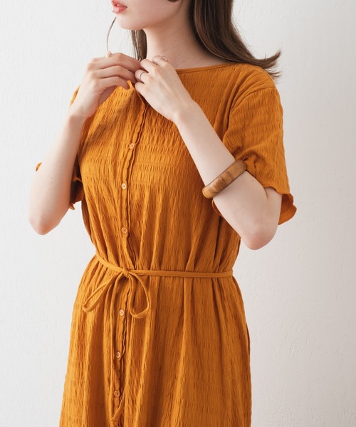 「Kastane」 半袖ワンピース 0 オレンジ レディース_画像5