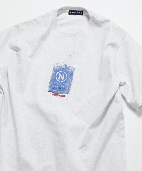 「NAUTICA JEANS」 半袖Tシャツ MEDIUM ライトグレー メンズ_画像2