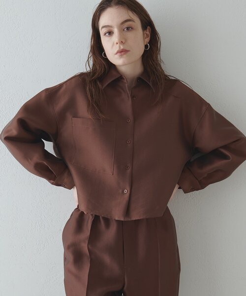 ドローイングナンバーズ シルキーダブルクロスクロップドシャツ Drawing Numbers（ドローイングナンバーズ） ブラウス シャツ