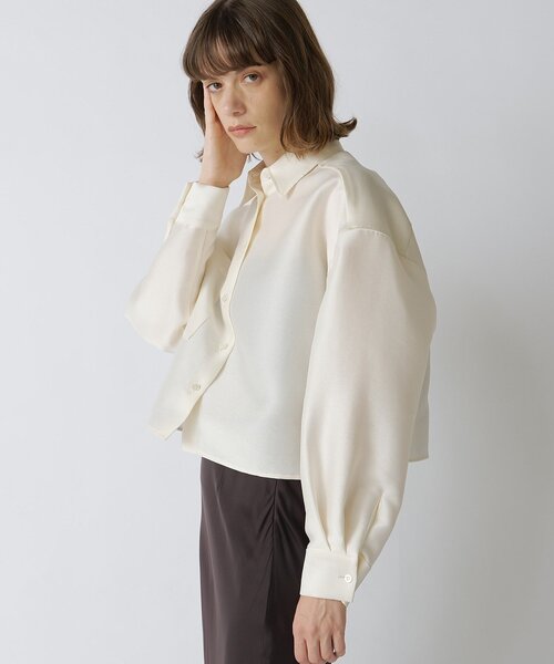 ドローイングナンバーズ シルキーダブルクロスクロップドシャツ Drawing Numbers（ドローイングナンバーズ） ブラウス シャツ