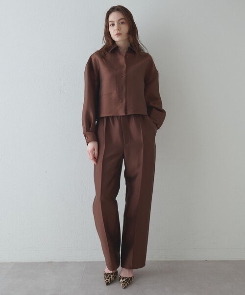 ドローイングナンバーズ シルキーダブルクロスクロップドシャツ Drawing Numbers（ドローイングナンバーズ） ブラウス シャツ