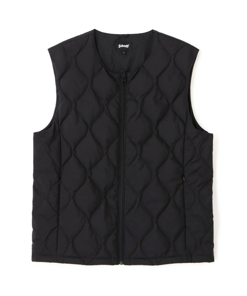 美品　VICTIM×schott ダウンベスト　XL　黒 Schott N.Y.C（ショット） ダウンベスト ベスト Schott/ショット×TAION