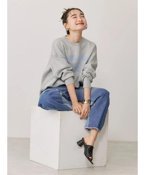 「AMERICAN HOLIC」 長袖ニット M ネイビー レディース_画像5