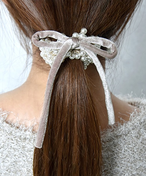 Flowering（フラワーリング） ヘアゴム リボン×パール風/ヘアゴム