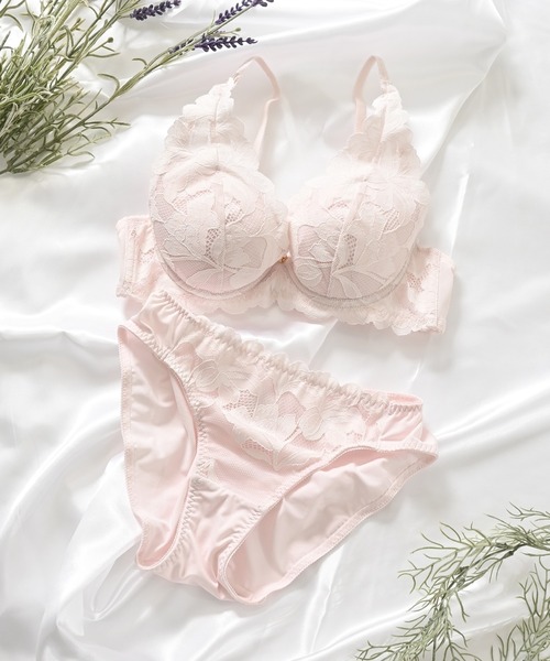Honeys（ハニーズ） ブラジャー ショーツセット 「包みこむブラ」花柄