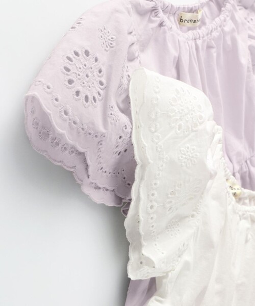 「branshes」 「KIDS」半袖ブラウス 110 ラベンダー キッズ_画像4