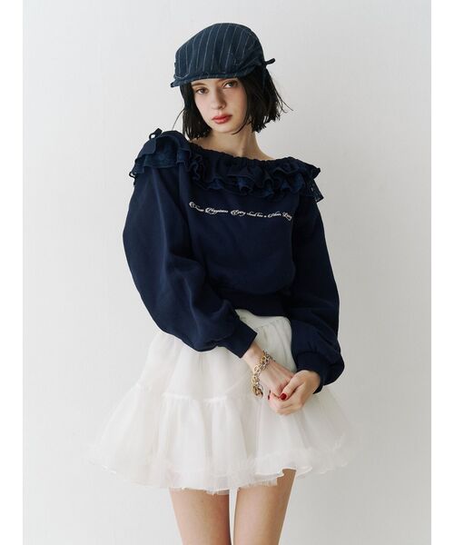 jouetie（ジュエティ） トレーナー スウェット レースドッキング