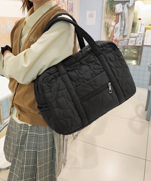 JUNE様　丸型ボストンバッグ(L)　ハートキルティング　ハンドメイド pyornim（ピョルニム） ボストンバッグ 「新色追加」「26年春夏新作