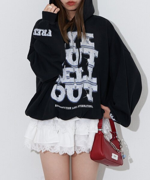 「RePRODUCTION LABEL」 プルオーバーパーカー FREE パープル レディース_画像4