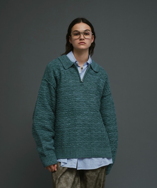 「soerte」 長袖ニット 1 グリーン レディース_画像3