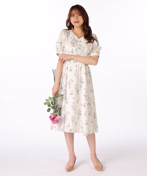 「LAISSE PASSE」 半袖ワンピース 36 グレー レディースの画像