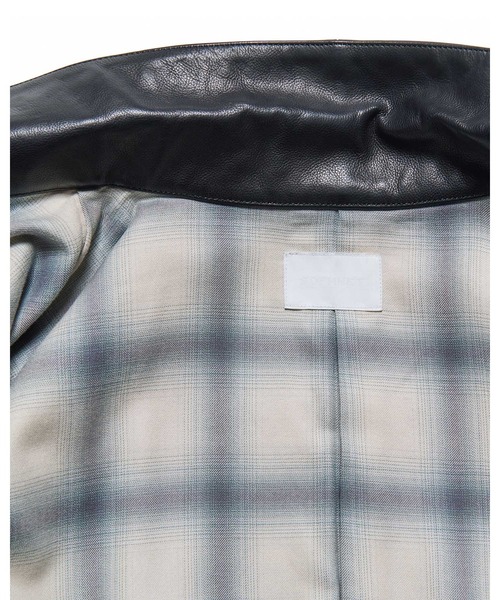 ジャケット・アウター 26ss SOPHNET. LEATHER TRUCKER JACKET SOPH. | LEATHER TRUCKER JACKET(4 (XL) BLACK):
