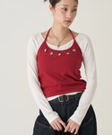 tシャツ アイレットホルターレイヤードトップス...の詳細画像2
