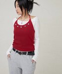 tシャツ アイレットホルターレイヤードトップス...の詳細画像4