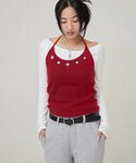 tシャツ アイレットホルターレイヤードトップス...の詳細画像5