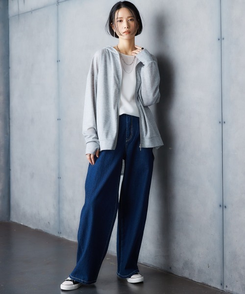 Soiunique（スワユニーク） ジップアップパーカー S-M ブラック