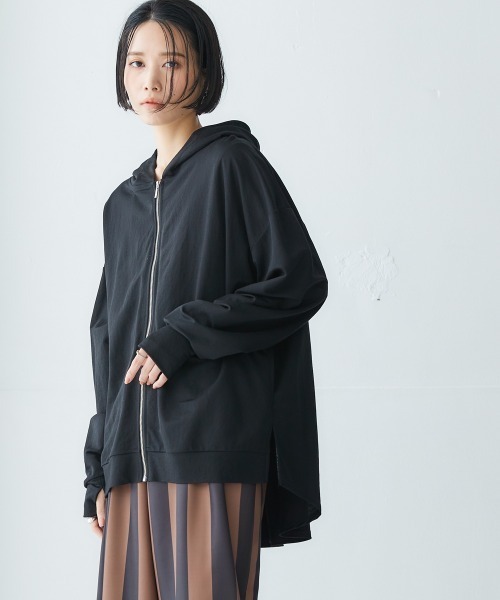 Soiunique（スワユニーク） ジップアップパーカー S-M ブラック