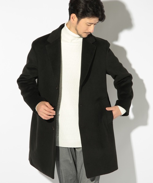 「UNION STATION」 チェスターコート S グレイッシュベージュ メンズ_画像6