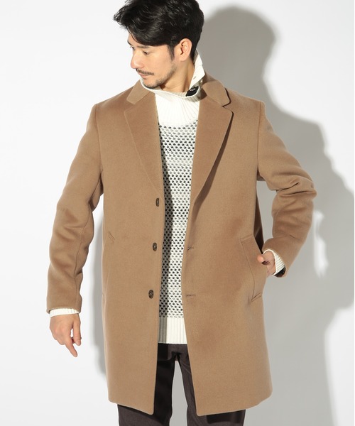 「UNION STATION」 チェスターコート S グレイッシュベージュ メンズ_画像9