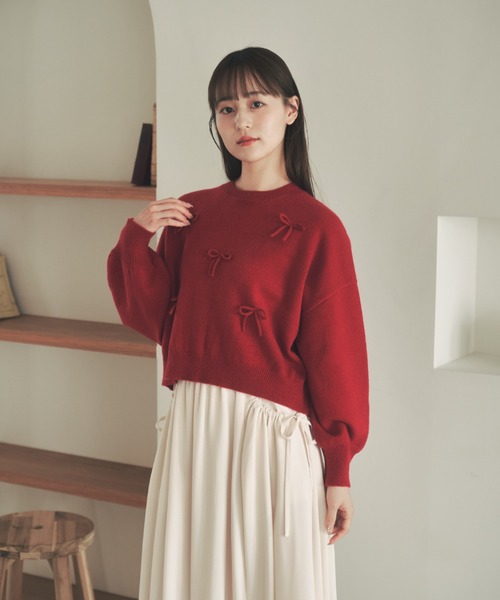 「moi tytto」 長袖ニット FREE オフホワイト レディース_画像9