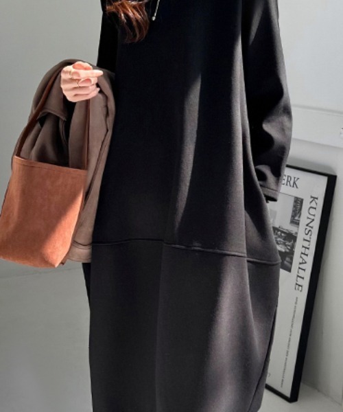 「COCOMOMO」 長袖ワンピース M ネイビー レディース_画像6