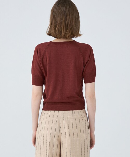 「MACPHEE」 半袖ニット S ブルー レディース_画像5