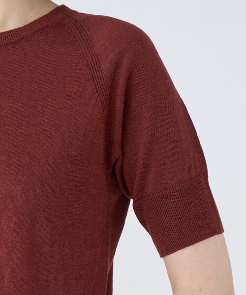 「MACPHEE」 半袖ニット S ブルー レディース_画像7