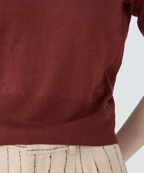 「MACPHEE」 半袖ニット S ブルー レディース_画像8