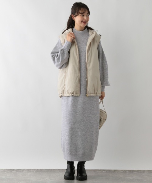 「GLOBAL WORK Smile Seed Store」 ニットワンピース LARGE ベージュ レディース_画像2