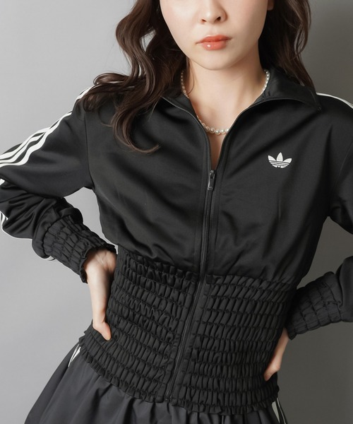adidasアディダス◆フリル付きトラックジャケット ブラック adidas（アディダス） ジャージ 「adidas/アディダス」シャーリング
