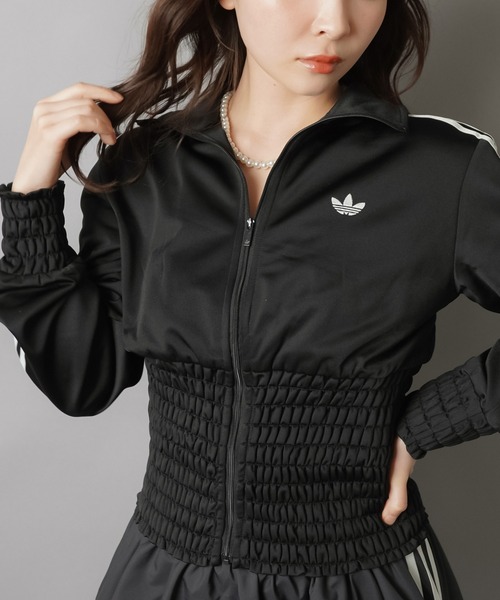 adidasアディダス◆フリル付きトラックジャケット ブラック adidas（アディダス） ジャージ 「adidas/アディダス」シャーリング