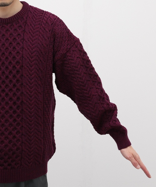 「INVERALLAN」 長袖ニット LARGE ホワイト×ホワイト メンズ_画像2