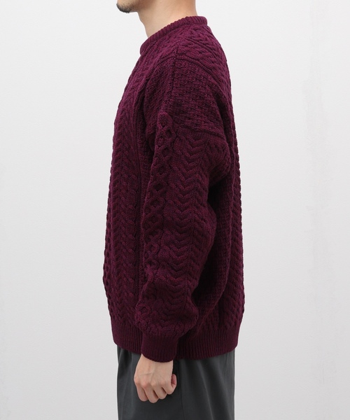 「INVERALLAN」 長袖ニット LARGE ホワイト×ホワイト メンズ_画像5