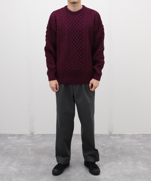 「INVERALLAN」 長袖ニット LARGE ホワイト×ホワイト メンズ_画像6