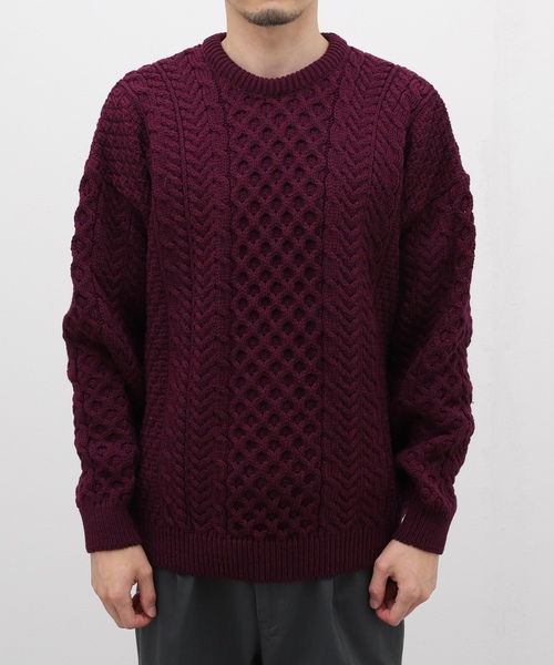 「INVERALLAN」 長袖ニット LARGE ホワイト×ホワイト メンズ_画像7