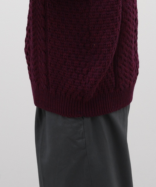 「INVERALLAN」 長袖ニット LARGE ホワイト×ホワイト メンズ_画像9