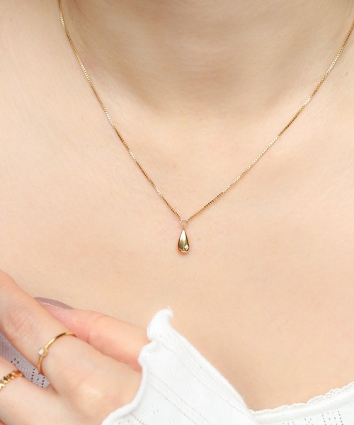 ネックレス 「WEB限定」K18vermeil ドロップ ダイヤモンド ネックレス レディースの画像