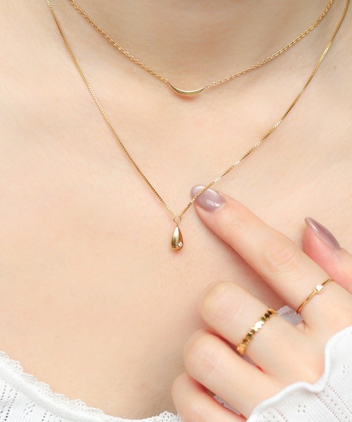 ネックレス 「WEB限定」K18vermeil ドロップ ダイヤモンド ネックレス レディースの画像