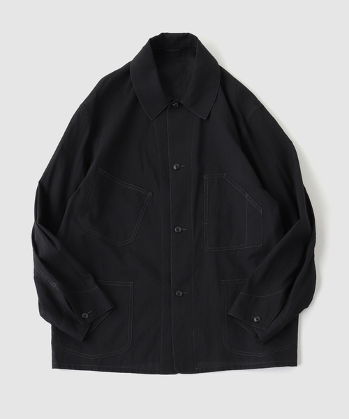 ブラームスblurhms リネンジャケット黒 別注] blurhms / RAMIE LINEN CARDIGAN JACKET | THE LIBRARY（ザ