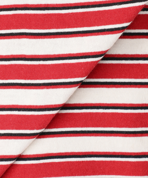 ［日本製Jewel Changes］ノースリーブカットソーボーダー赤白シマ模様 JOURNAL STANDARD（ジャーナルスタンダード） tシャツ 汗ジミ防止天竺