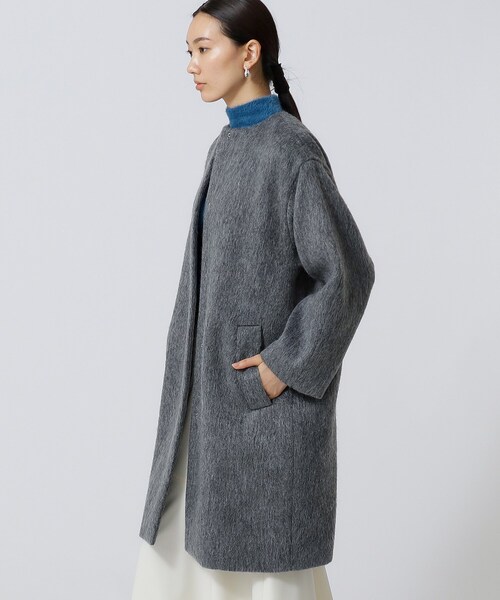 「GALLEST」 ノーカラーコート 38 ダークグレー レディース_画像3