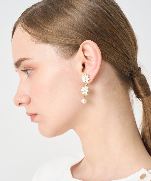 ete bijoux（エテ ビジュー） イヤリング K10YG テクスチャ ハグ