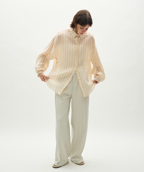 full/fill. ブラウス シャツ airy stripe over shirt / エアリー